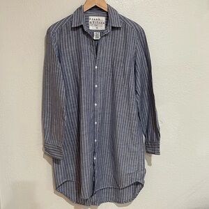 Frank & Eileen Blue Striped Long Sleeve Dress